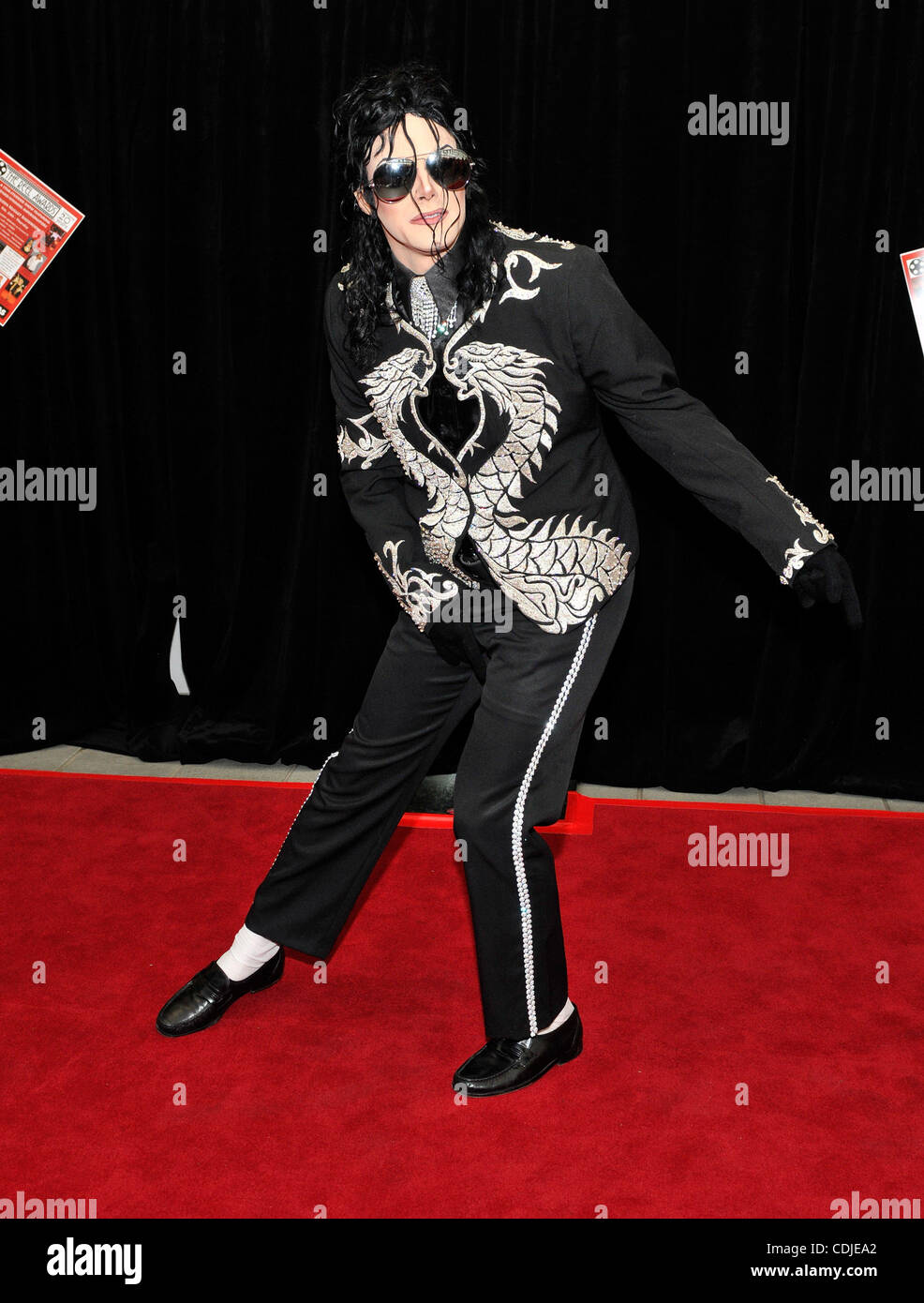 Feb. 24, 2011 - Las Vegas, Nevada, USA -  Celebrity impersonator  MICHAEL FIRESTONE as Michael Jackson arrives at the 20th Annual The Reel Awards featuring celebrity impersonators at the Golden Nugget Hotel & Casino on Thursday, February 24, 2011 in Las Vegas, Nevada. (Credit Image: © David Becker/Z Stock Photo