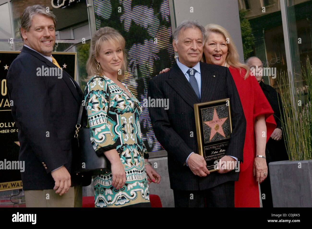 Mar. 1, 2011 - Hollywood, California, U.S. - I14831CHW .Conductor Zubin Mehta Honored With Star On The Hollywood Walk Of Fame.Hollywood Walk Of Fame, Hollywood, CA.03/01/2011 .ZUBIN MEHTA AND WIFE NANCY KOVACK POSING WITH GUESTS  . 2011(Credit Image: Â© Clinton Wallace/Globe Photos/ZUMAPRESS.com) Stock Photo