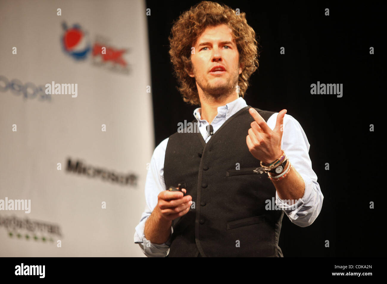 Mar 14, 2011 - Austin, Texas, U.S. - BLAKE MYCOSKIE, founder of Tom's Shoes speaks at SXSW Conference and Trade Show. (Credit Image: &#169; Jana Birchum/ZUMAPRESS.com) Stock Photo