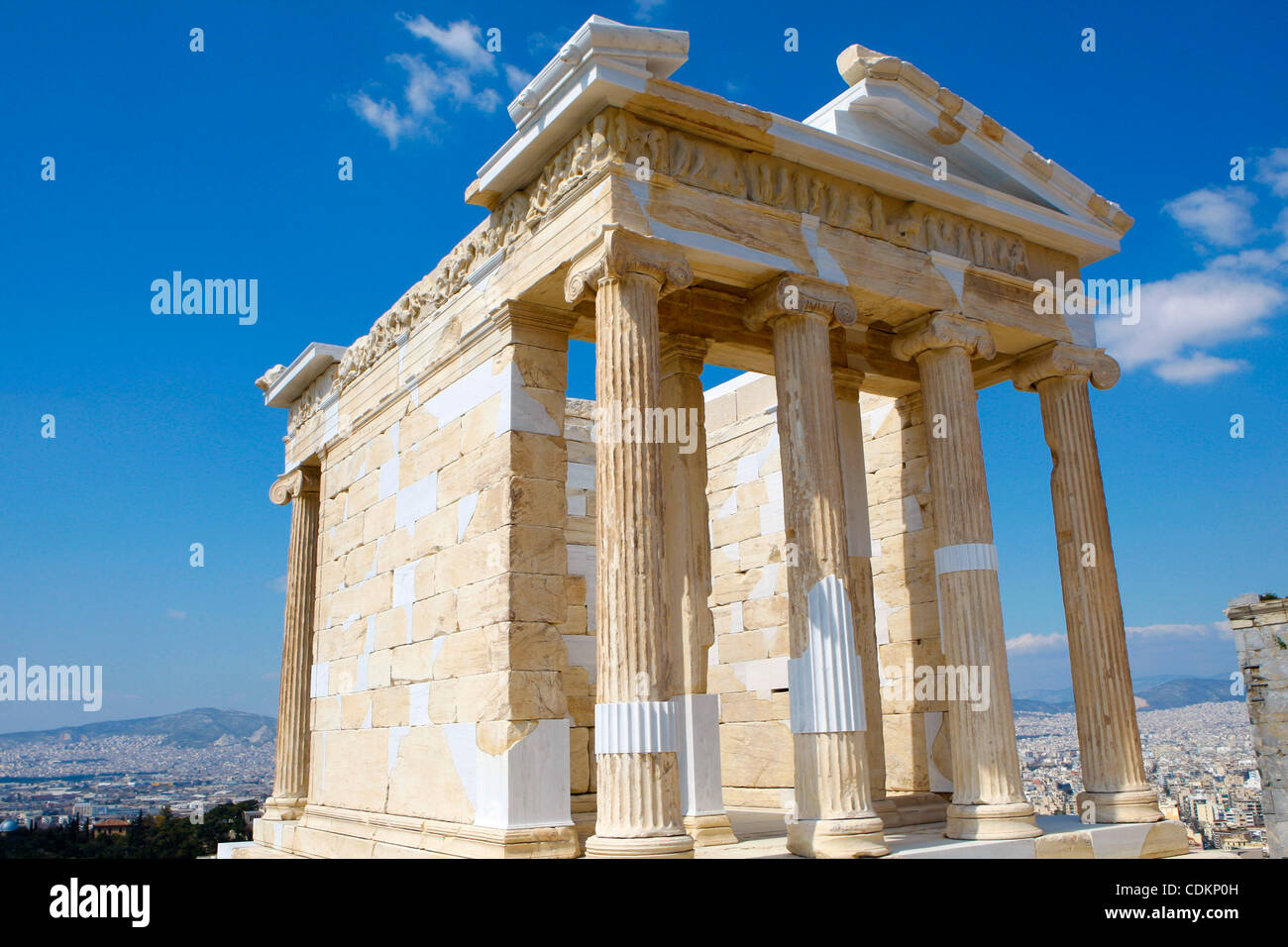 Mar. 23, 2011 - Athens, Greece - Restored temple of the Athena Nike(Apteros  Nike) or Athena Victory. An extensive, internationally acclaimed antiquity  conservation and restoration programme has been taking place on the