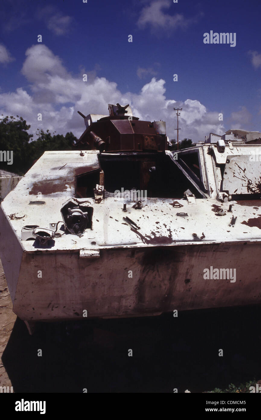 April 4, 2011 - Kismayo, Somalia - UN Indian peaekeeper's armoured destroyed in Mogadishu Somalia (Credit Image: © Theodore Liasi/ZUMAPRESS.com) Stock Photo