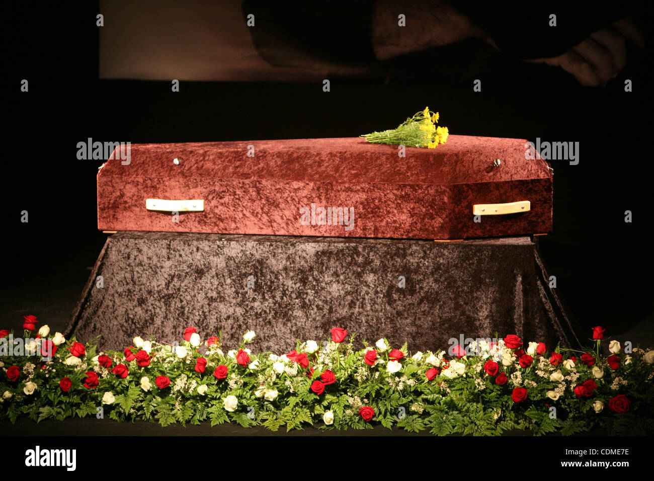 The coffin of Israeli Palestinian actor, director, filmmaker and ...