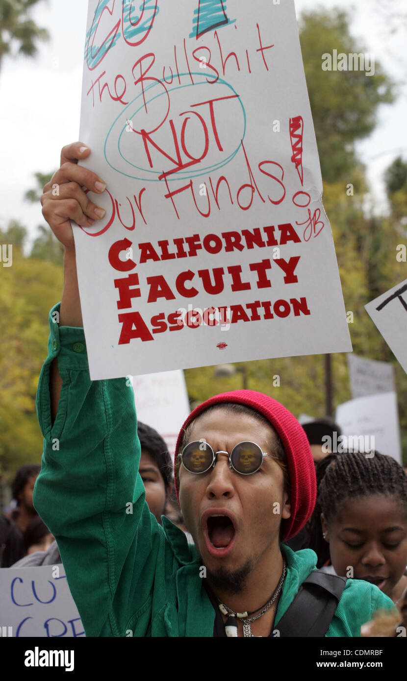 Staff and students protest against the state’s potential cuts to public ...