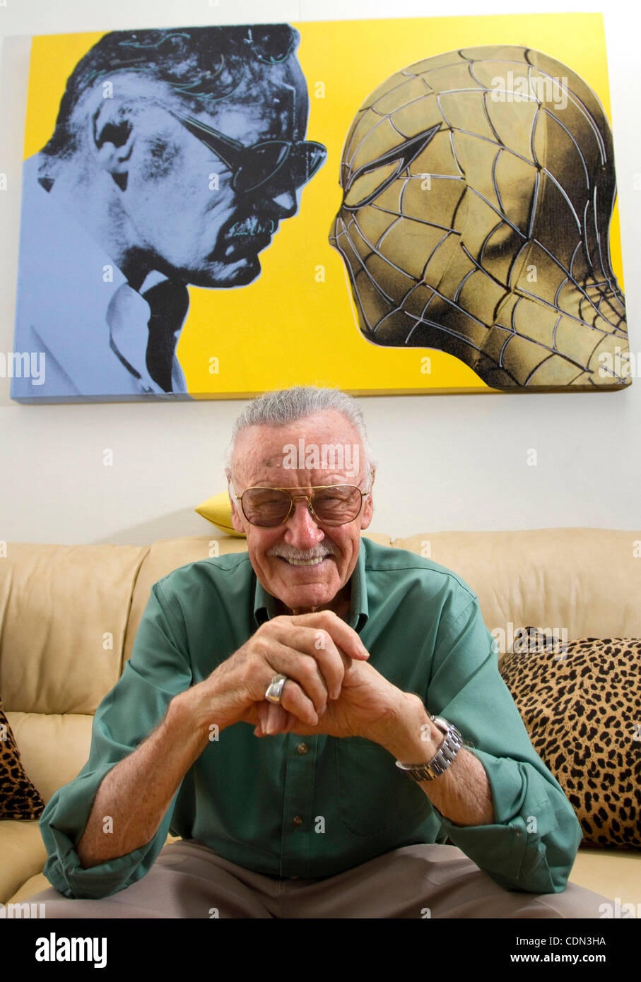 April 28, 2011 - Beverly Hills, California, USA - Stan Lee, creator of Spiderman and a comic book writer, editor, actor, producer, publisher, television personality, and the former president and chairman of Marvel Comics. (Credit Image: © Jonathan Alcorn/ZUMAPRESS.com) Stock Photo