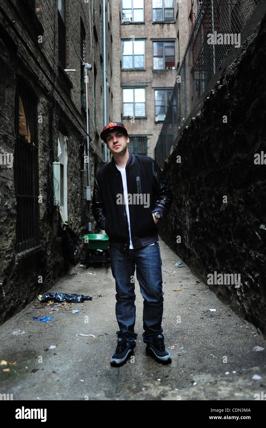 April 28, 2011 - Manhattan, New York, U.S. - Rapper EMILIO ROJAS, 27, originally from Rochester, NY now based in New York City. Emilio Rojas is set to tour Europe promoting his latest mixtape titled ''Life Without Shame'' produced with the help of DJ Green Lantern. (Credit Image: © Bryan Smith/ZUMAP Stock Photo