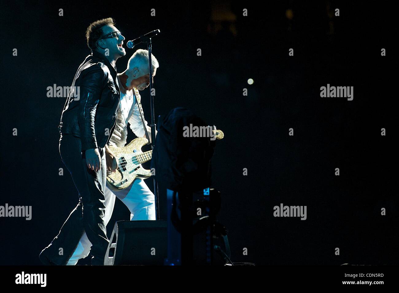 Sept 30, 2010 - Sevilla, Andalucia, Spain - The Irish rock band U2 performs on stage during the U2 360 Tour concert at the Estadio Olimpico. (Credit Image: © Jack Abuin/ZUMAPRESS.com) Stock Photo