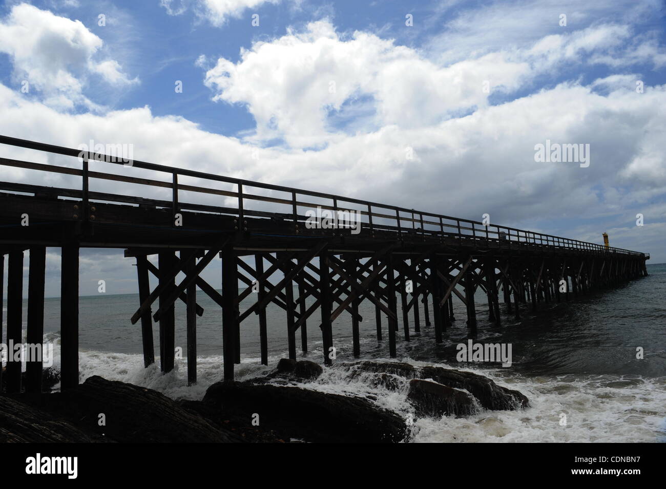 The Pier at Gaviota State Beach Park stretches out into the Pacific Ocean in Gaviota,CA. on May19, 2011.(Credit Image: © John Pyle/Cal Sport Media/ZUMAPRESS.com) Stock Photo