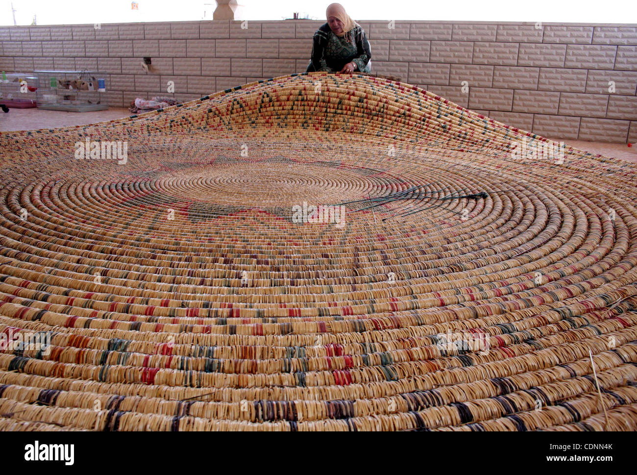 Jun 20, 2011 - Ramallah, West Bank - An elderly Palestinian woman, RASELAH ABED AL-HAFEZ, 70, prepares what she calls the biggest hay traditional dish, hoping to make it into the Guinness Book of Records. (Credit Image: © Issam Rimawi/apaimages/ZUMAPRESS.com) Stock Photo