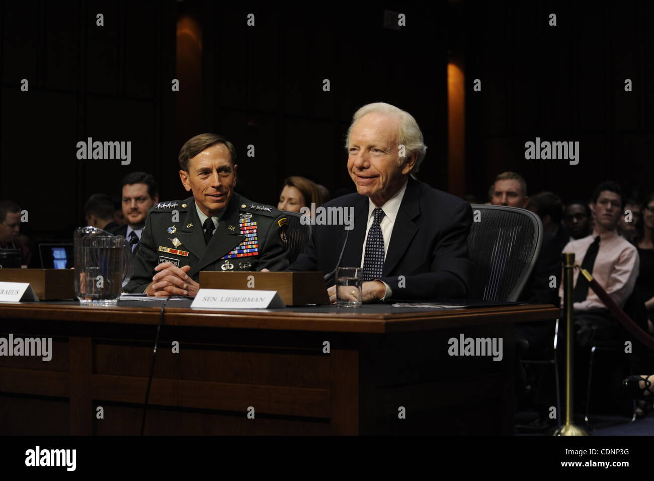 June 23, 2011 - Washington, District of Columbia, U.S. - 6/23/11-  The Hart Senate Office Bldg. Capitol Hill- Washington DC.General David Petraeus attends his confirmation hearing for CIA Director.  Senator Joe Lieberman sponsors him for the position. photo:  - ImageCatcher News(Credit Image: © Chri Stock Photo