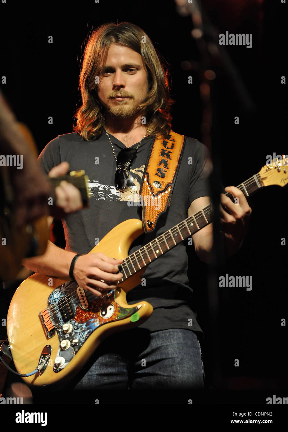 Lukas Nelson Son Of Willie Nelson Plays Guitar With His Fathers Band During A Live Concert At