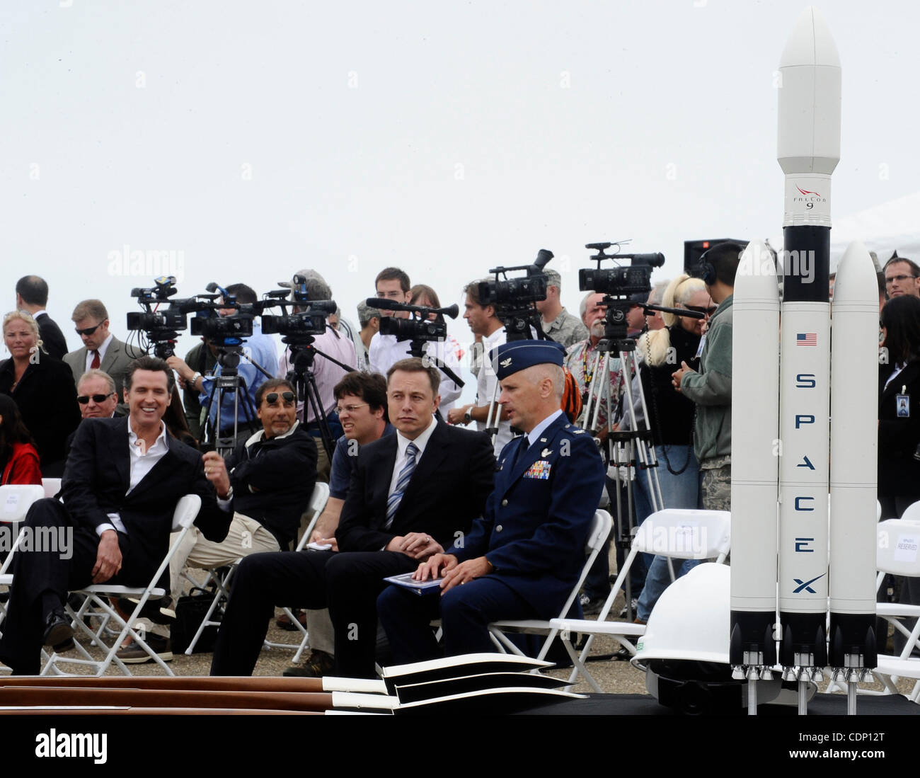 JULY 13,2011 - Vandenberg AFB, California, USA. (L-R) Gavin Newsom ...