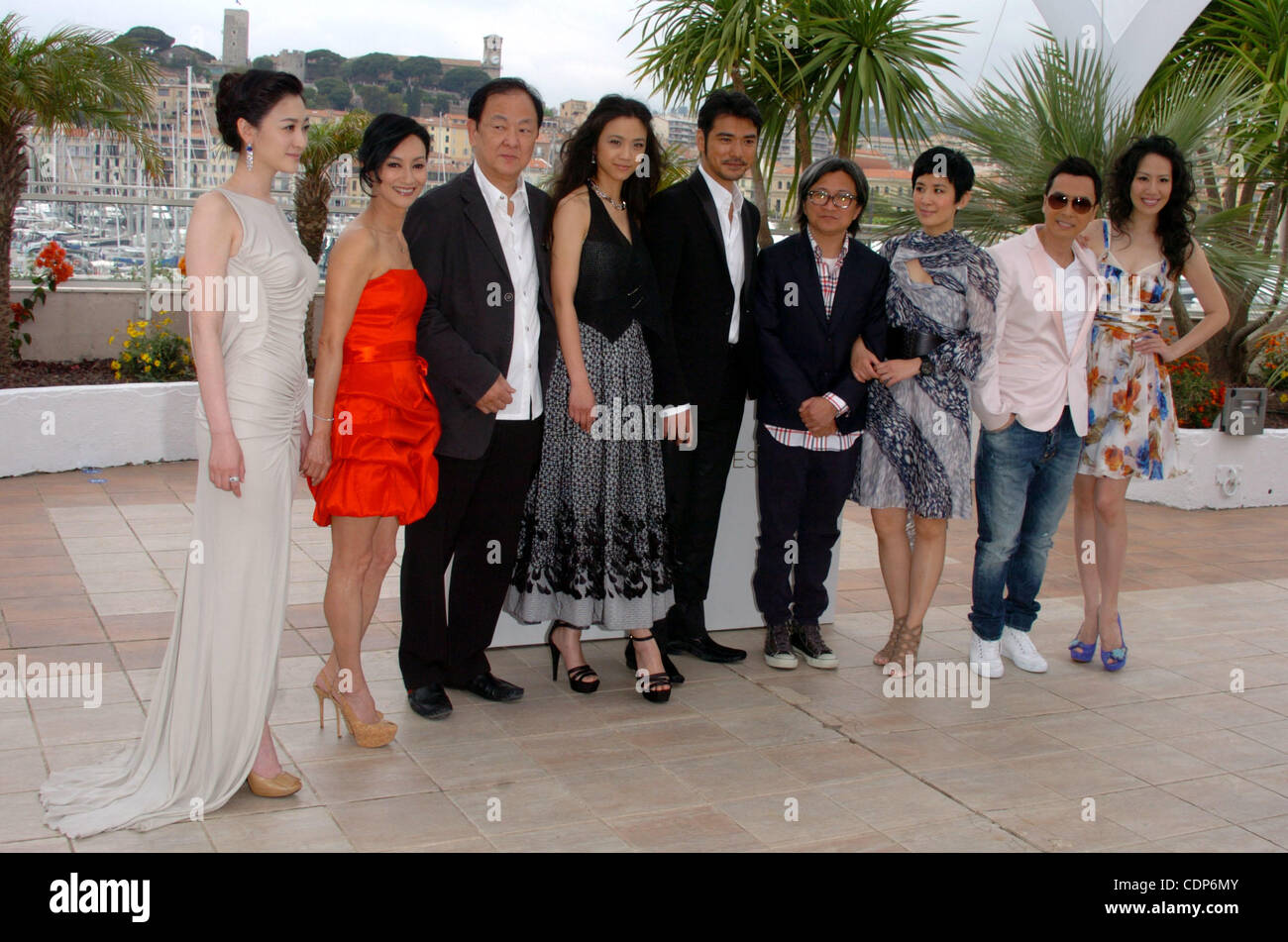 May 14, 2011 - Cannes, France - (L-R) LI XIAO RAN, KARA HUI, JIMMY WANG YU, TANG WEI, TAKESHI KANESHIRO, PETER CHAN, SANDRA NG KWAN during the 'Wu Xia' Photocall at the 64th Annual Cannes Film Festival. (Credit Image: © Frederic Injimbert/ZUMAPRESS.com) Stock Photo