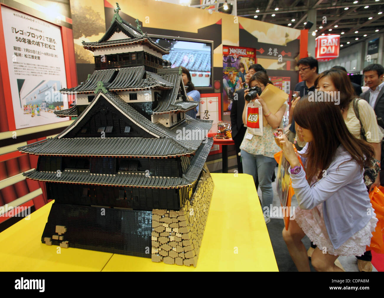 June 16 2011 Tokyo Japan A castle made of 50 000 pieces of