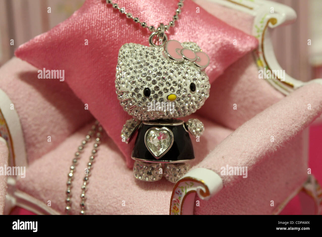 June 29, 2011 - Tokyo, Japan - Hello Kitty jewelries collaborated with  Swarovski are on display during an event ''SWAROVSKI Presents 'House o Kitty'''  at Omotesando Hill in Tokyo, Japan on June