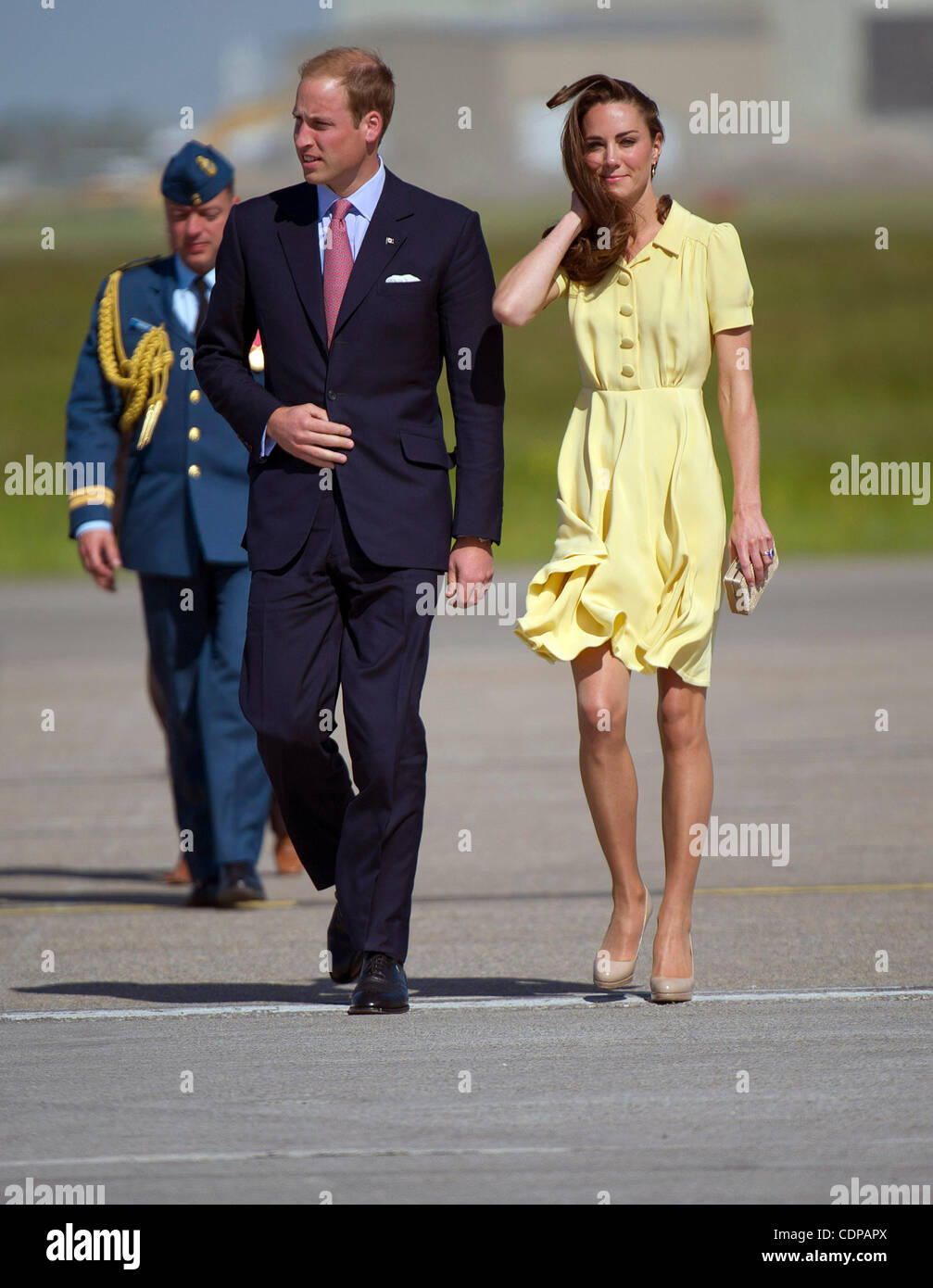 July 7, 2011 - Calgary, Alberta, Canada - Prince William and Catherine Middleton, Duchess of Cambridge, are greeted with white cowboy hats as they arrive in Calgary. Calgary is the last Canadian stop of the British Royal Tour. Photo by Jimmy Jeong / Rogue Collective Stock Photo