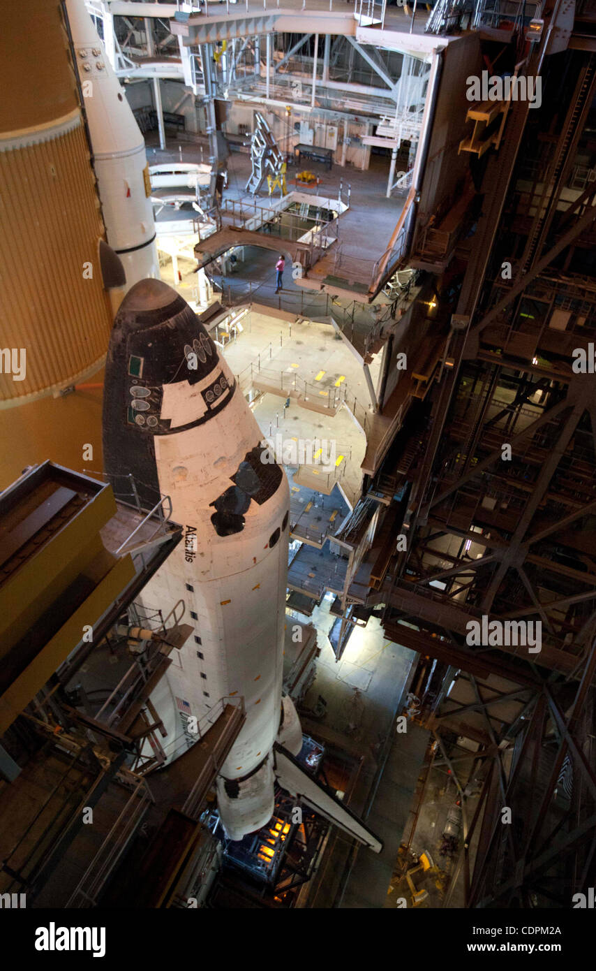 Cape Canaveral, Florida US - Space shuttle Atlantis sits inside the ...
