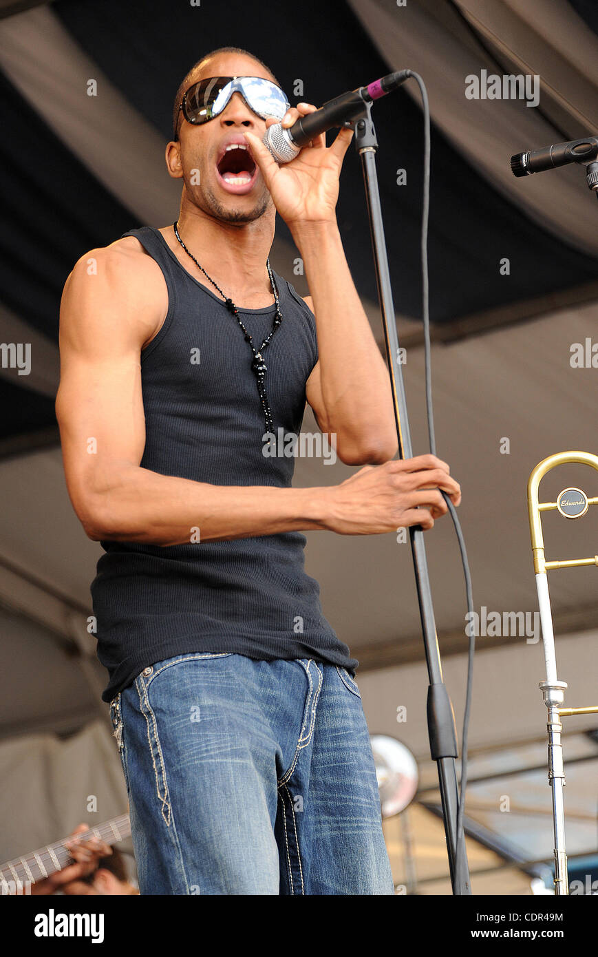 May 7, 2011 - New Orleans, Louisiana; USA - Musician TROMBONE SHORTY & Orleans Avenue performs on the sixth day of the New Orleans Jazz & Heritage Festival that is taking place at the Fair Grounds Race Course located in New Orleans..  Copyright 2011 Jason Moore (Credit Image: © Jason Moore/ZUMAPRESS Stock Photo