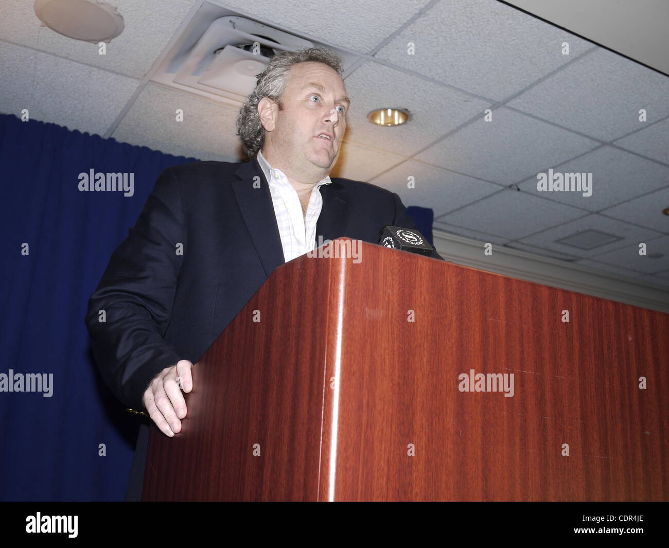 June 6, 2011 - New York, New York, U.S. - Andrew BreitbartÃ•s conservative website Big Government exposed the Anthony Weiner Twitter sexting scandal. He defended the accuracy of the story at a press conference before Weiner arrived. (Credit Image: © John Marshall Mantel/ZUMAPRESS.com) Stock Photo