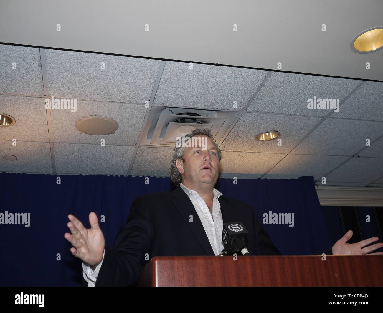 June 6, 2011 - New York, New York, U.S. - Andrew BreitbartÃ•s conservative website Big Government exposed the Anthony Weiner Twitter sexting scandal. He defended the accuracy of the story at a press conference before Weiner arrived. (Credit Image: © John Marshall Mantel/ZUMAPRESS.com) Stock Photo