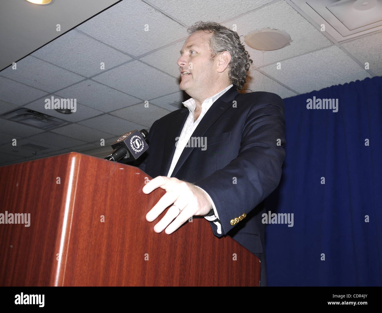 June 6, 2011 - New York, New York, U.S. - Andrew BreitbartÃ•s conservative website Big Government exposed the Anthony Weiner Twitter sexting scandal. He defended the accuracy of the story at a press conference before Weiner arrived. (Credit Image: © John Marshall Mantel/ZUMAPRESS.com) Stock Photo