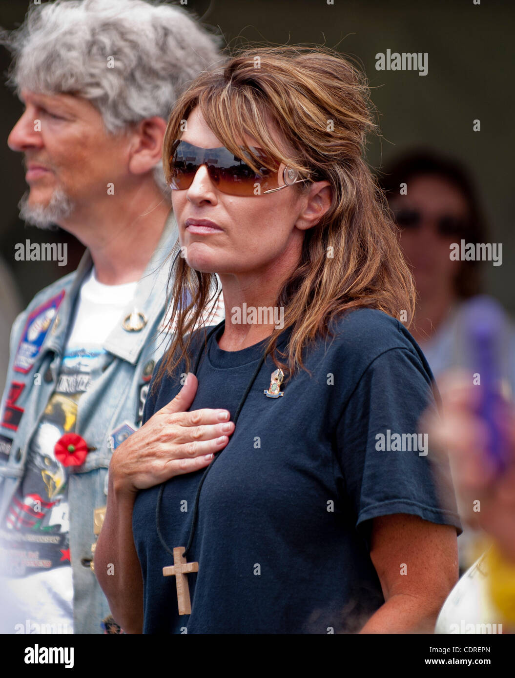 May 29, 2011 - Washington, District of Columbia, U.S. - Former Alaska Governor SARAH PALIN Palin visits with Rolling Thunder patrons after riding in the annual Memorial Day rememberance ride in Washington, D.C. on Sunday. (Credit Image: © Pete Marovich/ZUMAPRESS.com) Stock Photo