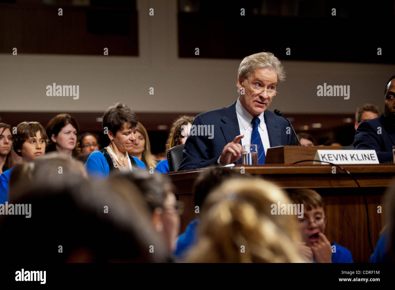 June 22, 2011 - Washington, District of Columbia, U.S. - Actor KEVIN KLINE, celebrity advocate and co-chairman of the Juvenile Diabetes Research Foundation testifies before a Senate Homeland Security and Governmental Affairs Committee hearing on Juvenile Diabetes Research on Capitol Hill on Wednesda Stock Photo