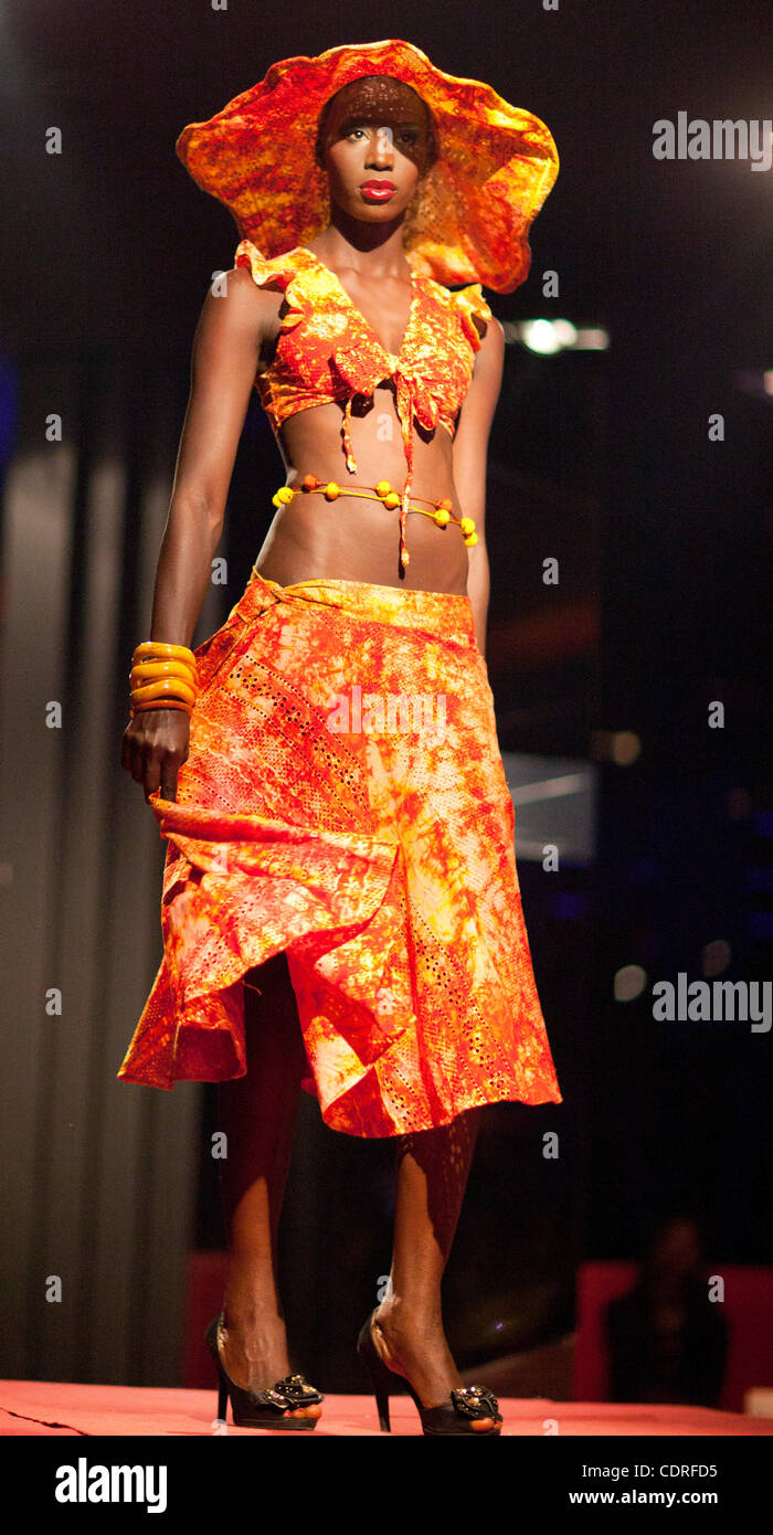 July 07, 2011 - Dakar, Senegal - Model on the catwalk wearing the collection of Senegalese designer Mariam Diop during Dakar Fashion Week 2011. (Credit Image: Stock Photo