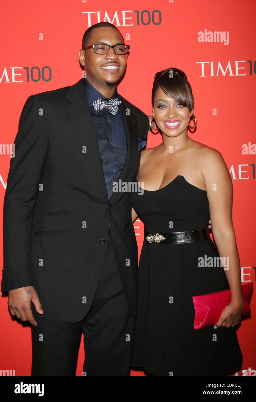 Apr. 26, 2011 - New York, New York, U.S. - CARMELO ANTHONY AND LALA VAZQUEZ arrive for the Time 100 Gala at Frederick P. Rose Hall at Time Warner Center in New York on April 26, 2011.(Credit Image: © Sharon Neetles/Globe Photos/ZUMAPRESS.com) Stock Photo
