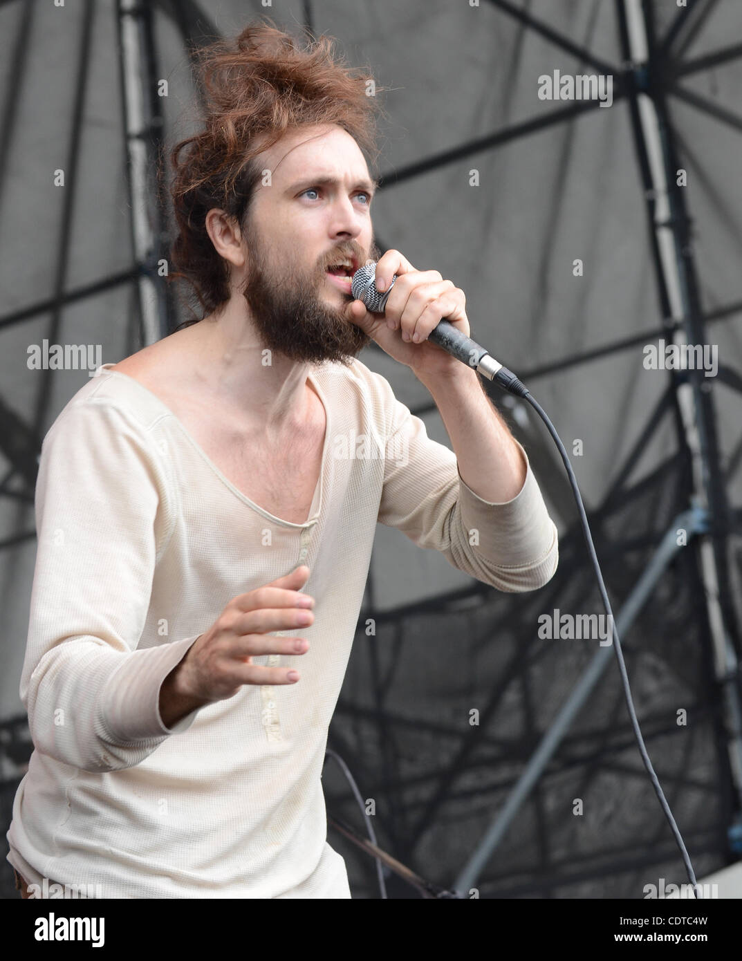 June 4, 2011 - Philadelphia, PA, USA - ALEX EBERT, lead singer of Edward  Sharpe and the Magnetic Zeros, performing at the 2011 Roots Picnic. The  roots Picnic is an annual music