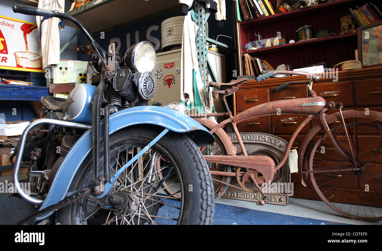 Antique Archaeology, home-base for “American Pickers” is a specialty shop that sells antiques, vintage items and folk art in Le Claire, Iowa. (Kevin E. Schmidt/Maquoketa Studios) Stock Photo