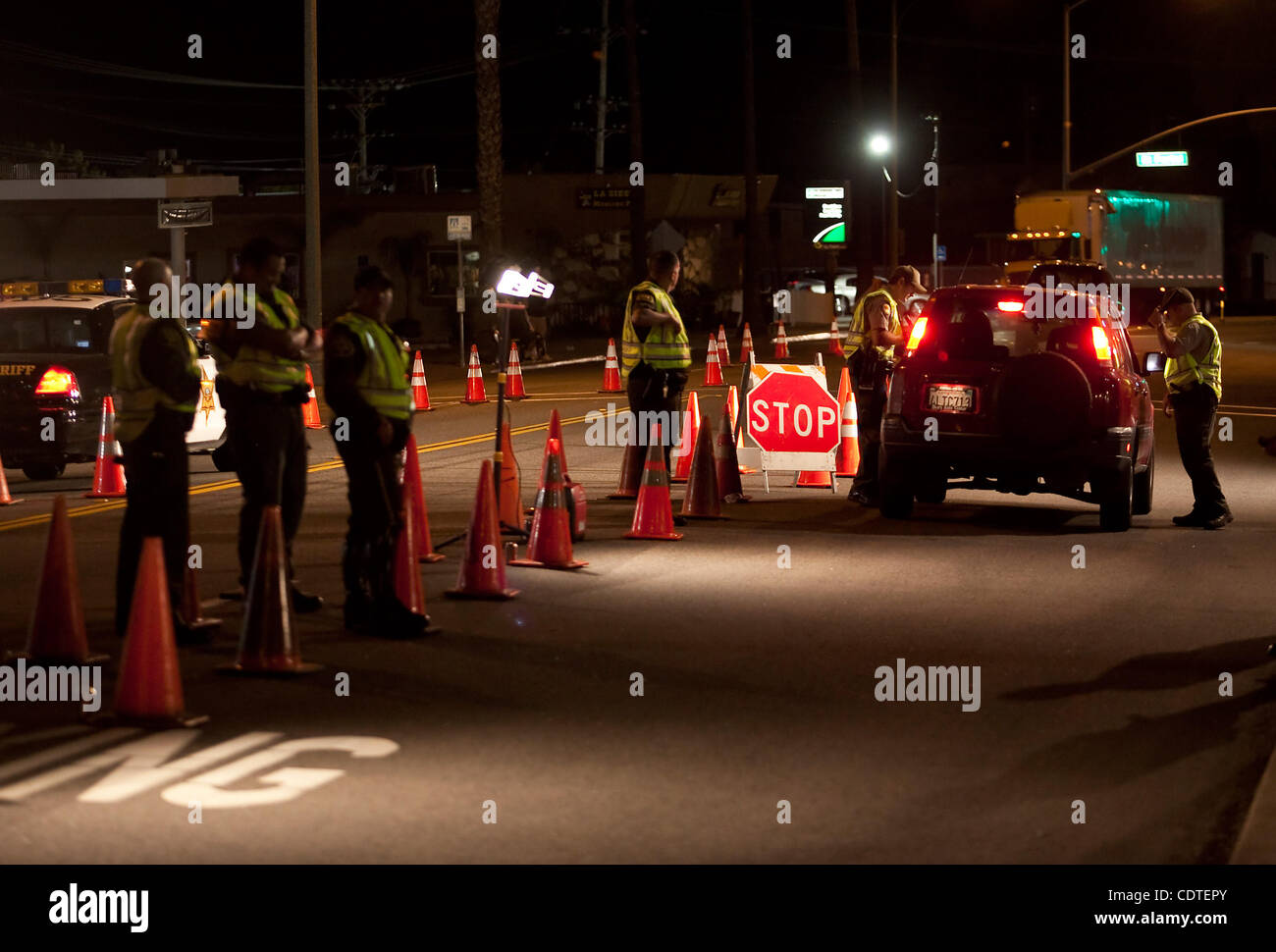 The Orange County Sheriff's Department conducted a traffic safety and DUI checkpoint along North El Camino Real Friday night. Stock Photo