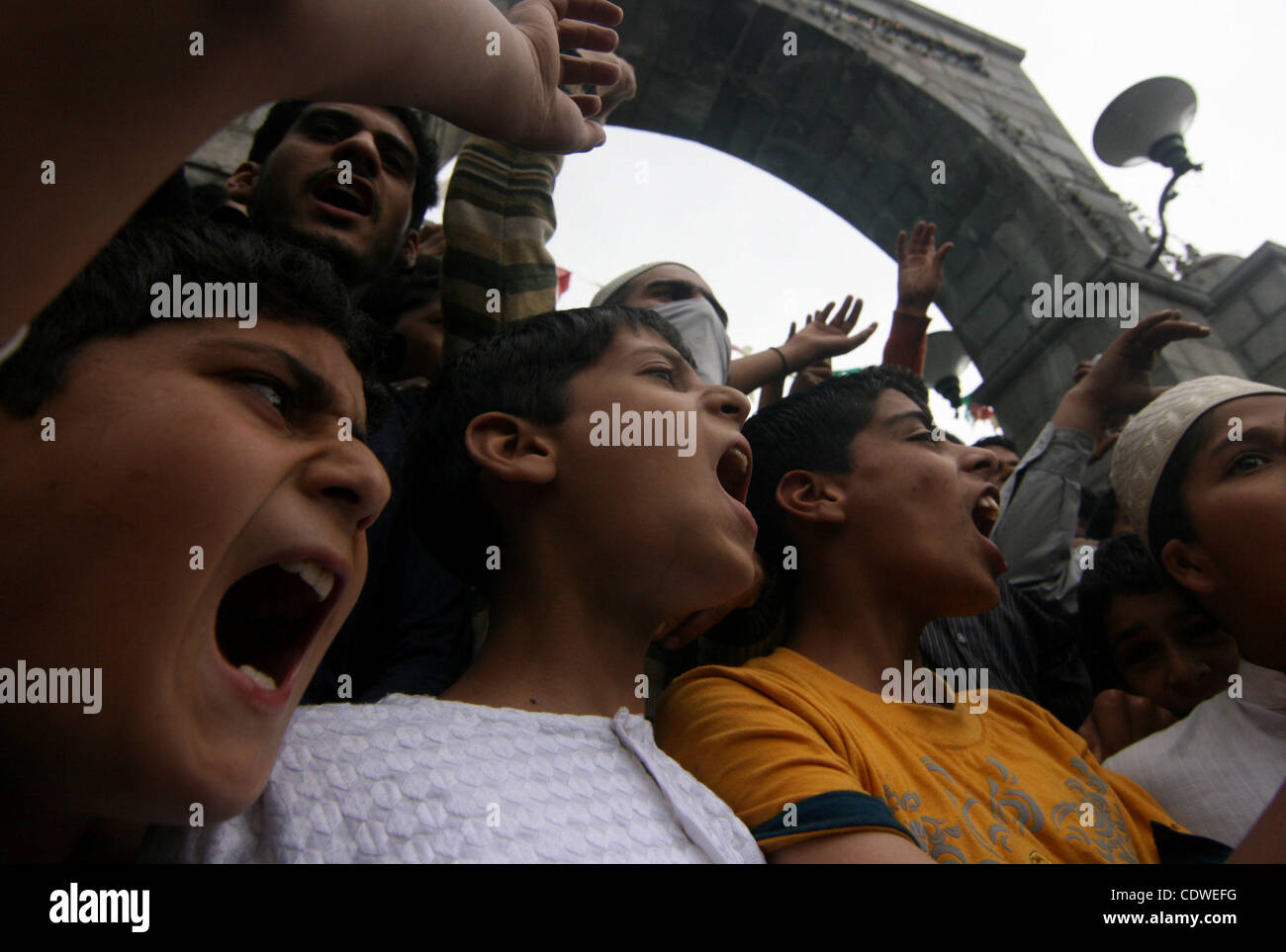 May 06, 2011 - Srinagar, Kashmir, India - Kashmiri muslim shout slogans ...