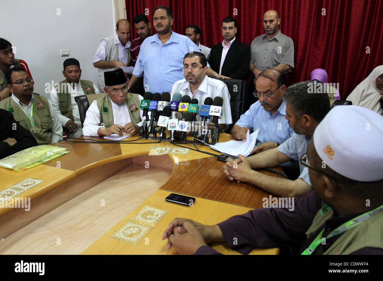 Member of the Palestinian Ministry of Health delivers speech during