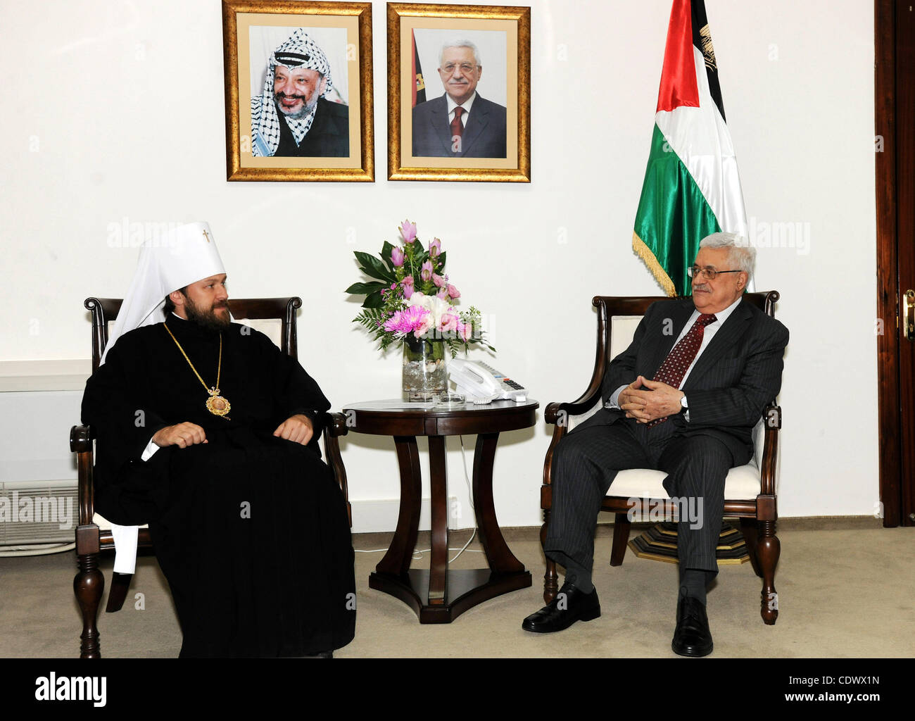 Palestinian President Mahmoud Abbas (Abu Mazen) meets with the Chairman ...