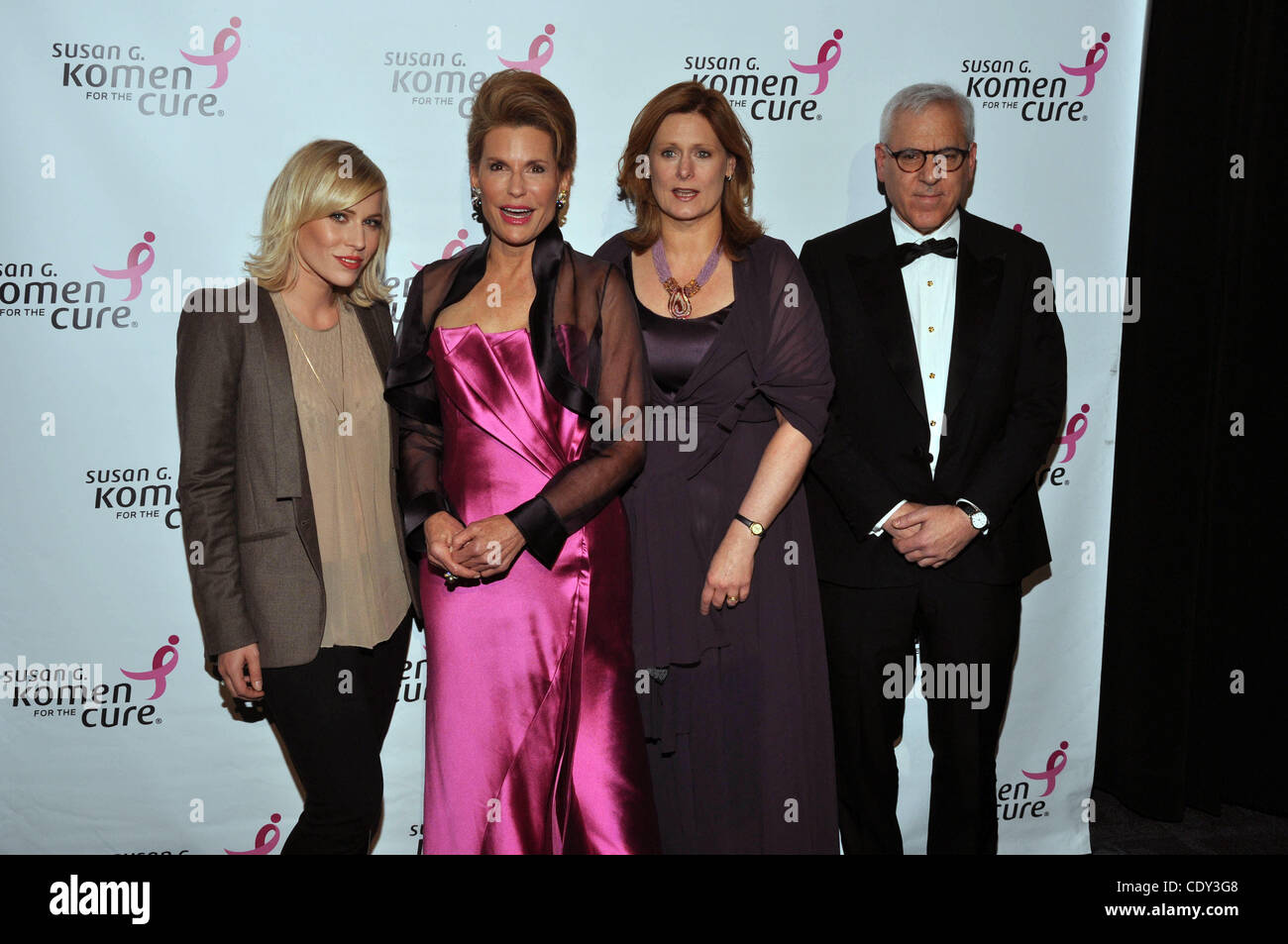 Oct. 28, 2011 - Washington, District of Columbia, U.S. - Singer NATASHA BEDINGFIELD, NANCY BRINKER, SARAH BROWN, DAVID RUBENSTEIN attending the Susan G. Komen for the Cure's Honoring the Promise Benefit held at the John F. Kennedy Center for the Performing Arts located in Washington, DC (Credit Imag Stock Photo