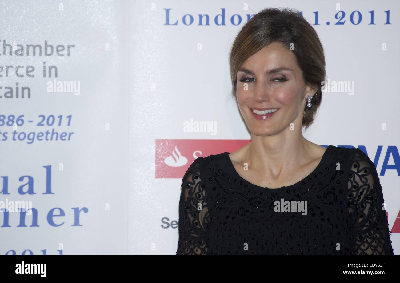 Nov. 7, 2011 - Londres, London, Spain - Prince Felipe and Princess Letizia attend the Delivery of Credentials to Friends of Spain in The United Kingdom and 125th Anniversary Dinner of the Official Chamer of Comerce of Spain in Britain at Landmark Hotel in London (Credit Image: © Jack Abuin/ZUMAPRESS Stock Photo