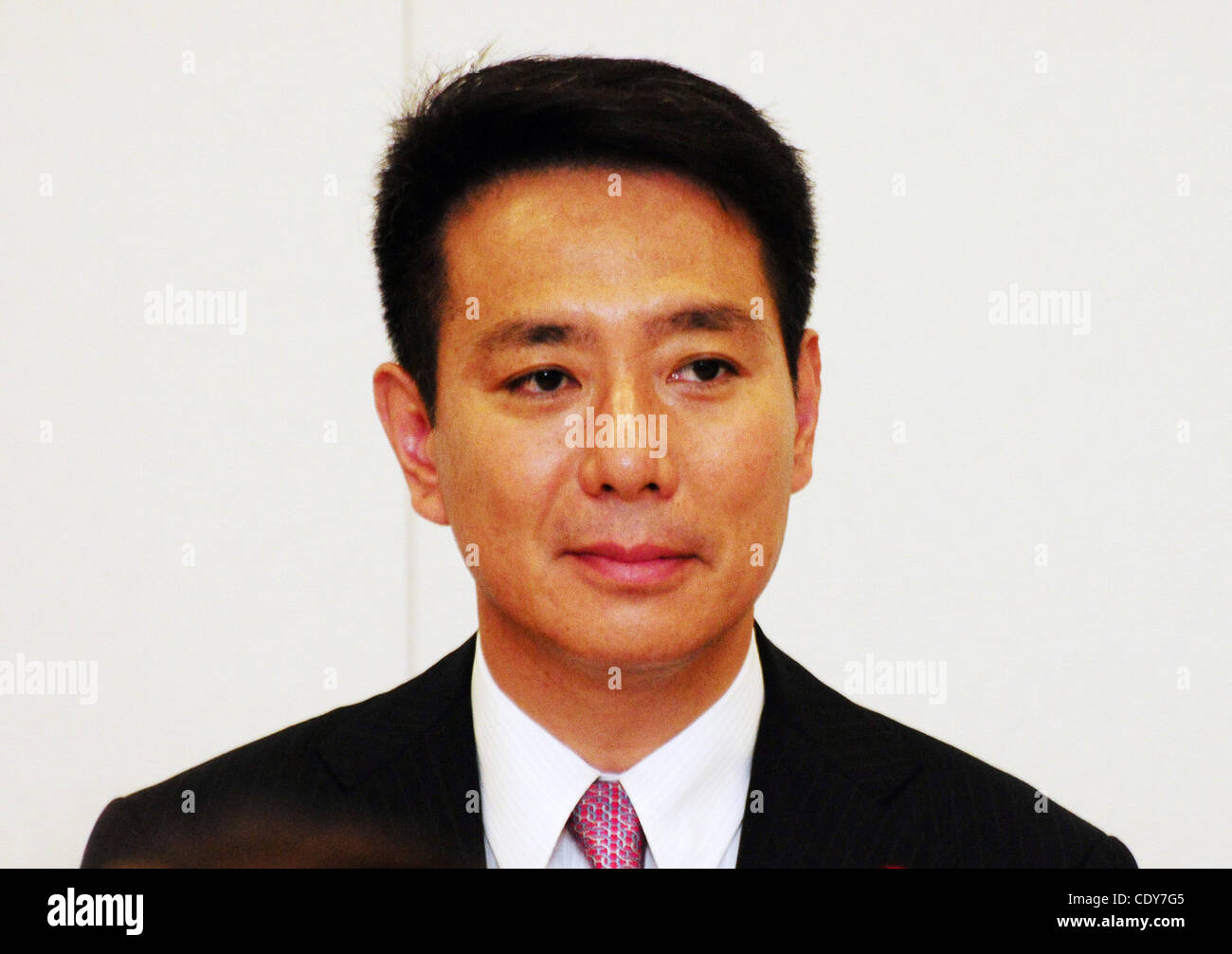 Aug. 23, 2011 - Tokyo, Japan - Former Foreign Minister SEIJI MAEHARA attends a meeting at the Diet Building in Tokyo, Japan. Due to the resignation of the current Japanese Prime Minister which is scheduled to be done August 26, Maehara has announce his plan to run in the presidential election of the Stock Photo