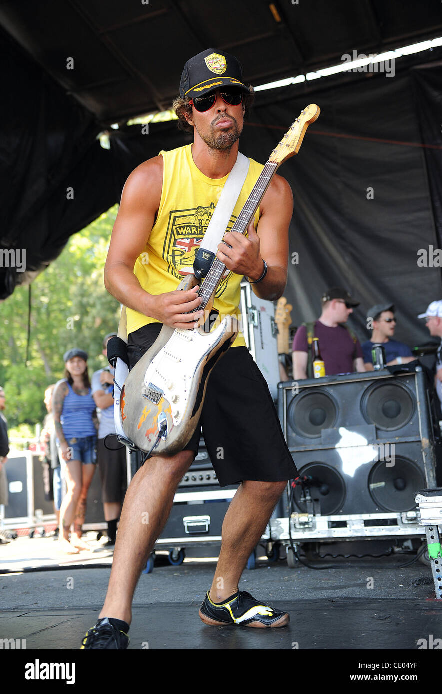 Jul 27, 2011 - Virginia Beach, Virginia; USA - Guitarist KALEO WASSMAN of  the band Pepper performs live as part of the 2011 Vans Warped Tour that  took place at the Farm