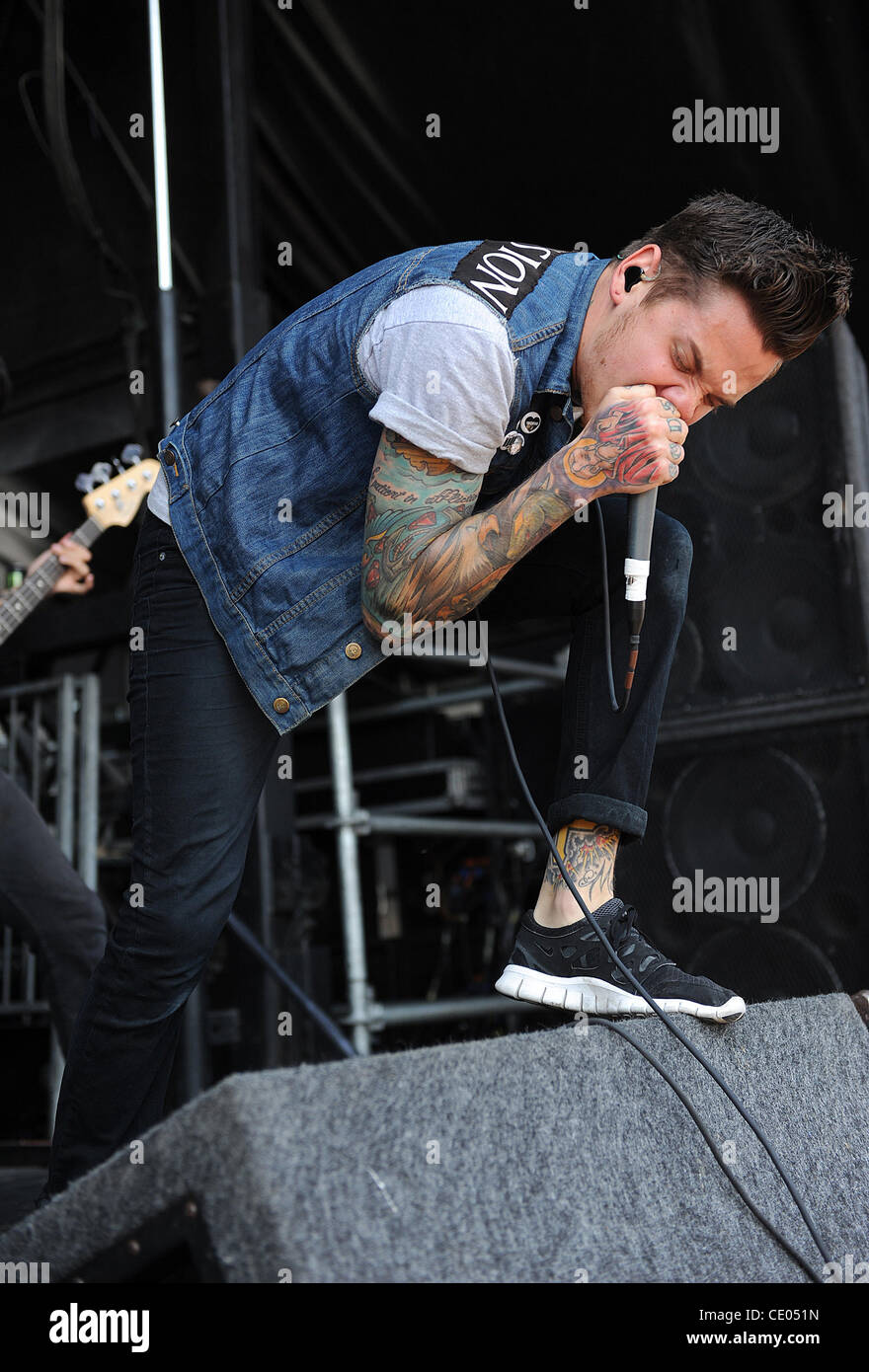 Jul 27, 2011 - Virginia Beach, Virginia; USA - Singer MIKE HRANICA of the  band The Devil Wears Prada performs live as part of the 2011 Vans Warped  Tour that took place