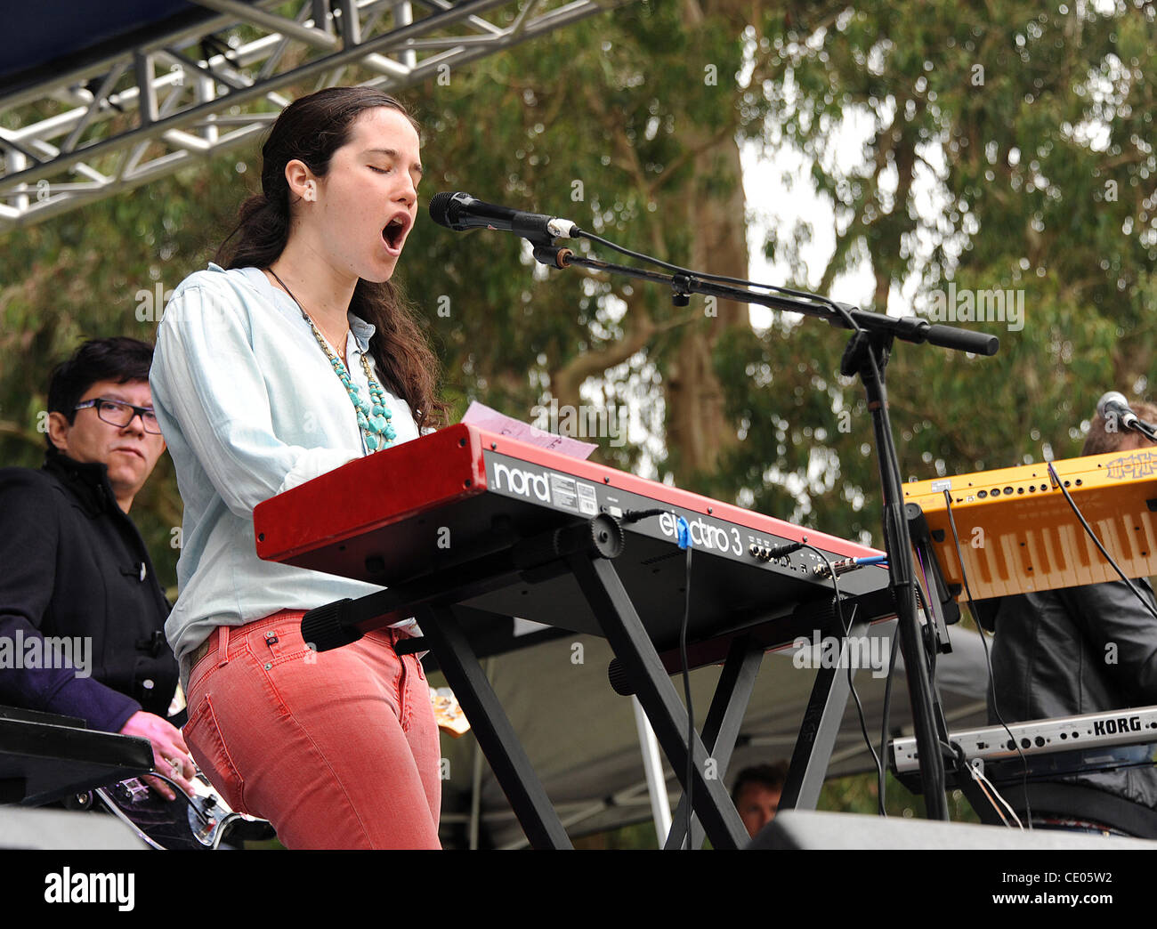 Aug 13, 2011 - San Francisco, California; USA - Musician XIMENA SARINANA performs live as part of the 2011 Outside Lands Music Festival that is taking place at Golden Gate Park.  The three day festival will attract thousands of fans to see a variety of artist on six different stages. Copyright 2011  Stock Photo