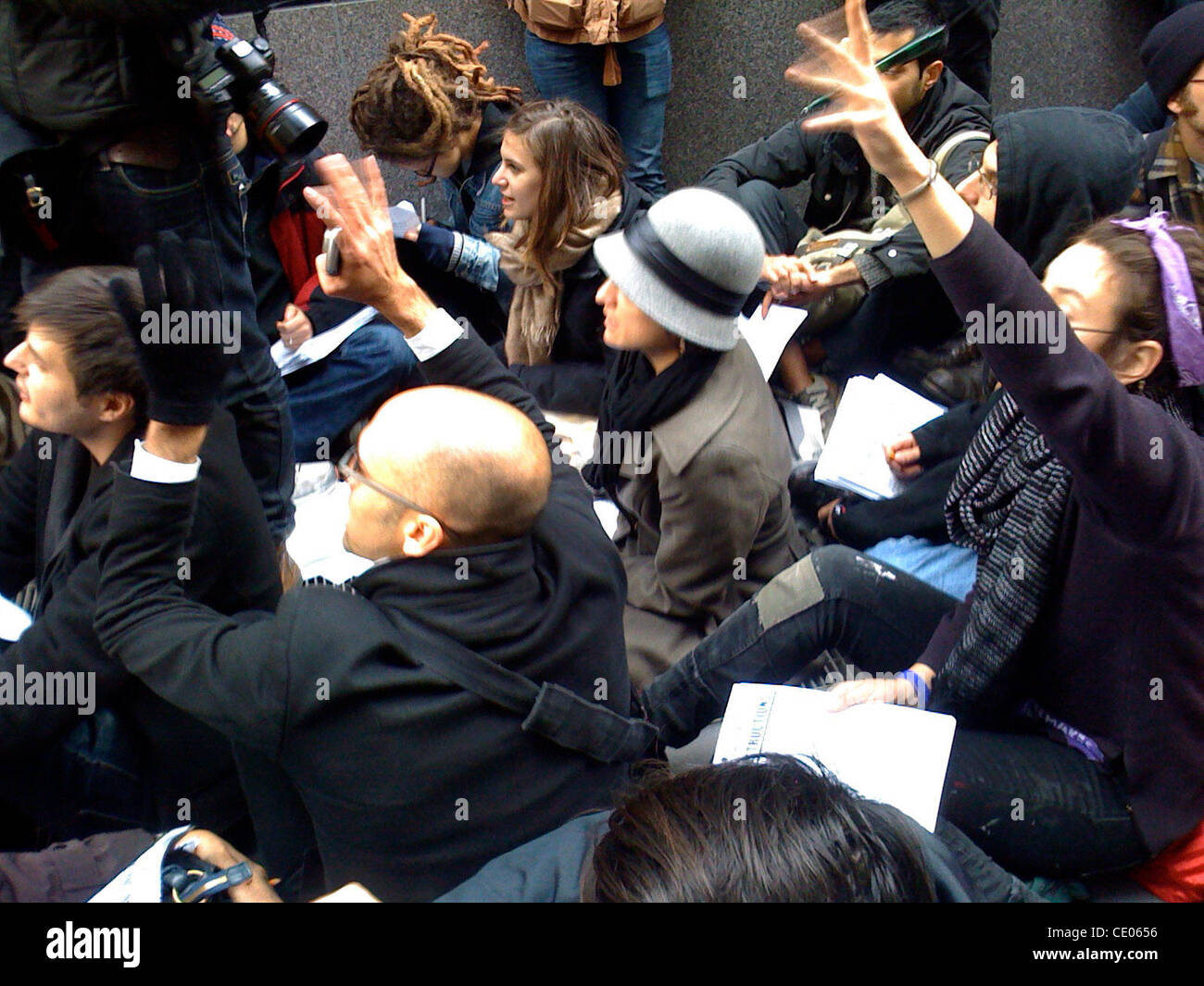 Occupy Wall Street protest at the Park Avenue offices of JP Morgan. Stock Photo