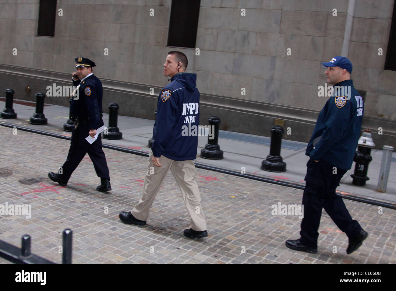 Police on Wall Street. Stock Photo