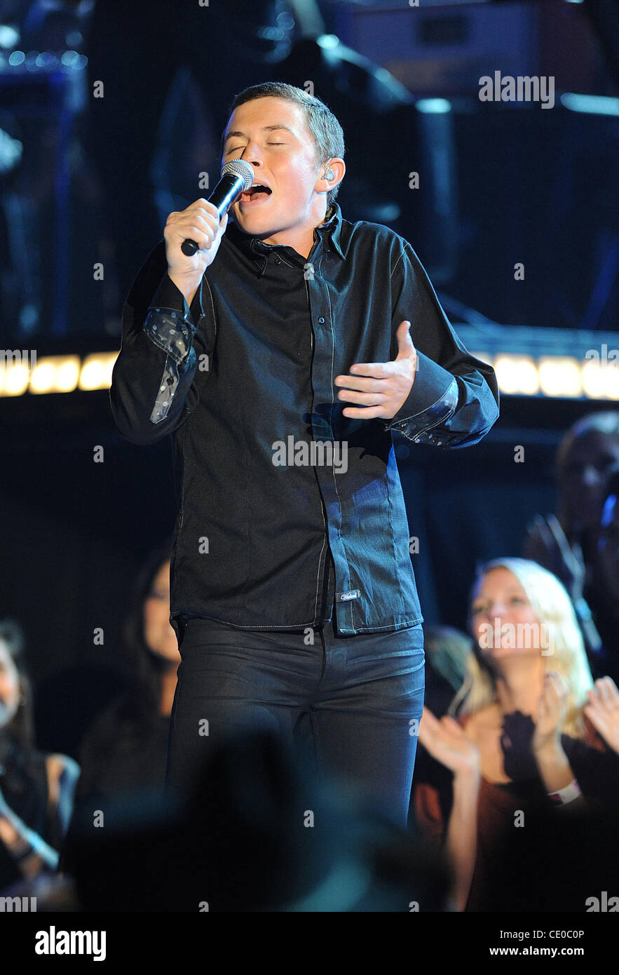 Nov 9, 2011 - Nashville, Tennessee; USA - Singer SCOTTY MCCREERY  performs at the 45th Annual CMA Music Awards that took place at the Bridgestone Arena located in downtown Nashville.  Copyright 2011 Jason Moore. (Credit Image: © Jason Moore/ZUMAPRESS.com) Stock Photo