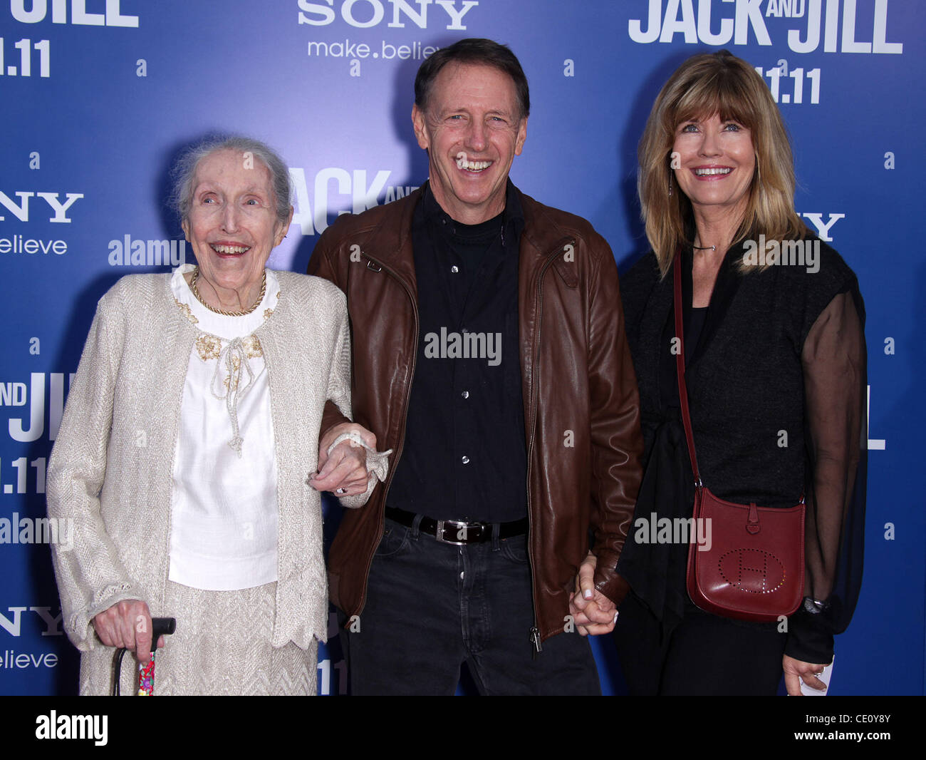 Nov. 6, 2011 - Westwood, California, U.S. - DENNIS DUGAN & FAMILY arrives for the premiere of the film 'Jack and Jill' at the Village theater. (Credit Image: © Lisa O'Connor/ZUMAPRESS.com) Stock Photo