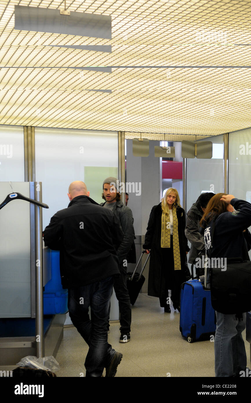 Patrick Nuo is held up by customs upon arrival at Tegel airport for 30 minutes. The jury member from the German TV show 'Deutschland sucht den Superstar' just arrived back in Germany after filming on location in the Maledives. Berlin, Germany - 11.02.2011 Stock Photo