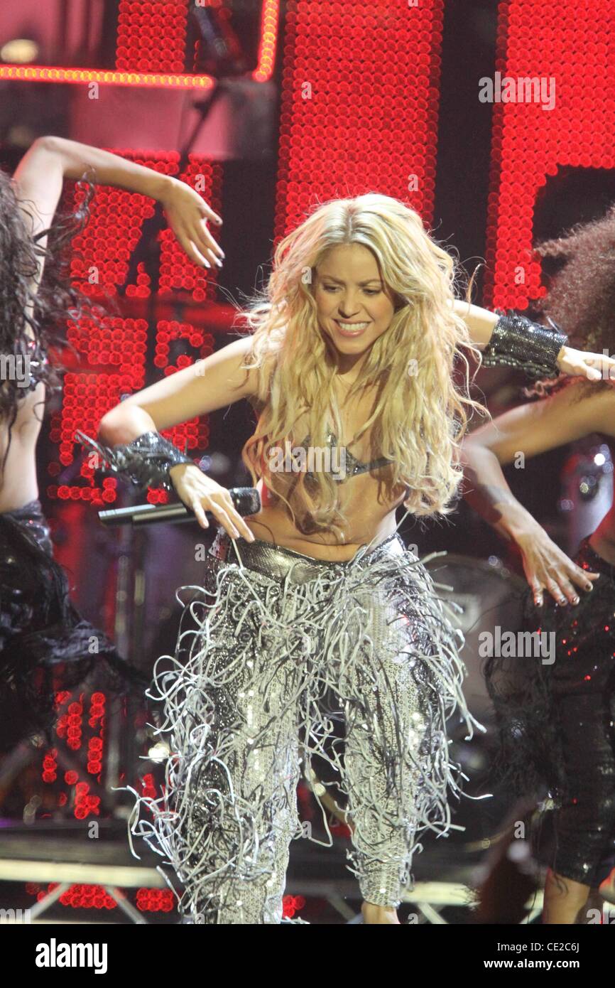 Singer Shakira performing on stage MTV Europe Music Awards 2010 at the