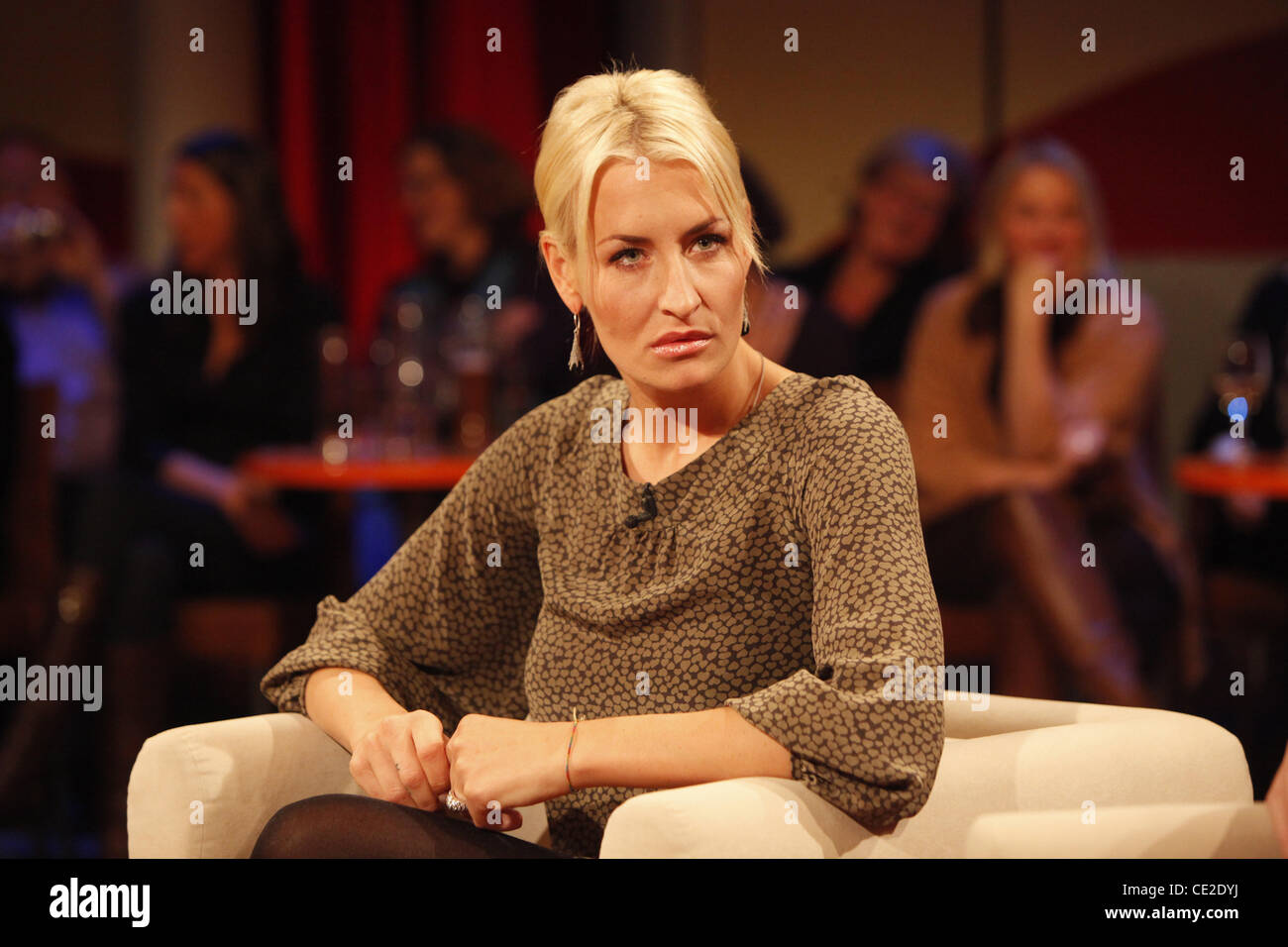 Sarah Connor making a funny face on German talkshow '3 nach 9'. Bremen