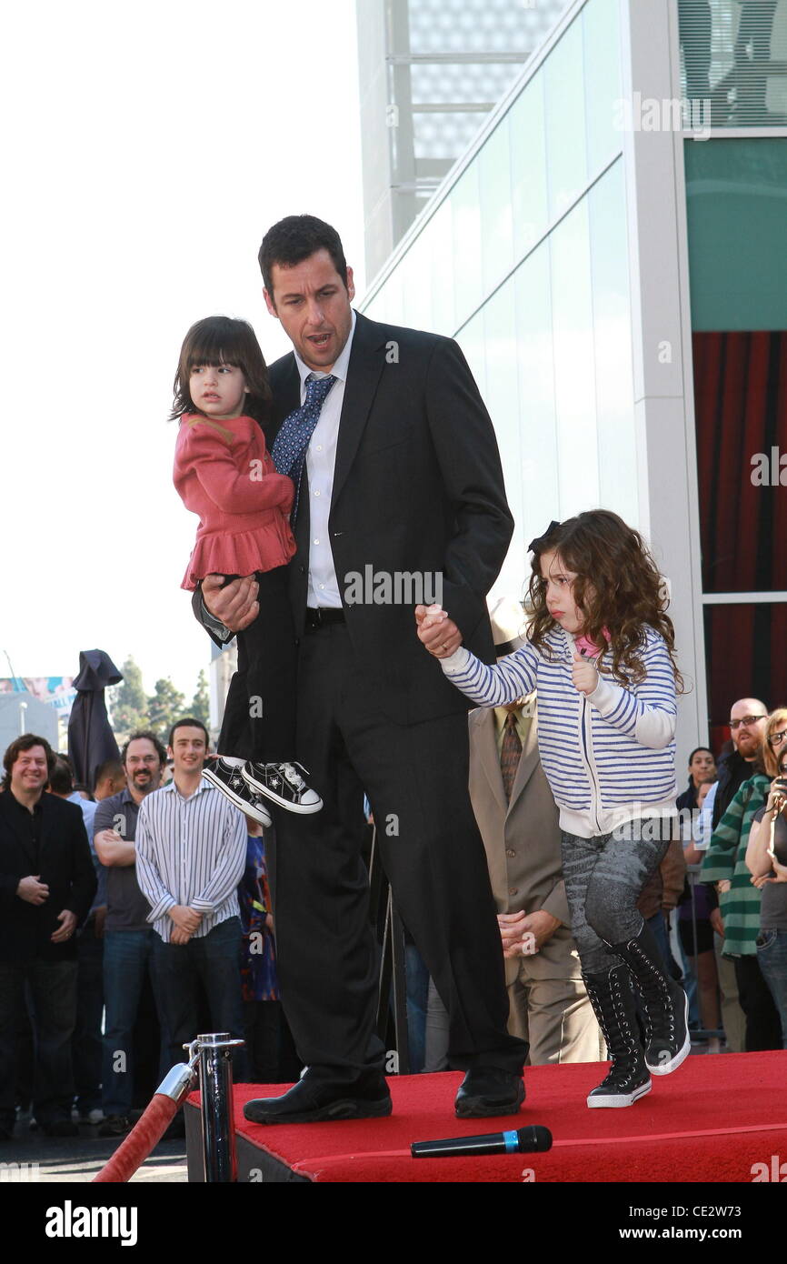 Adam Sandler and his children Adam Sandler is honored on the Hollywood ...