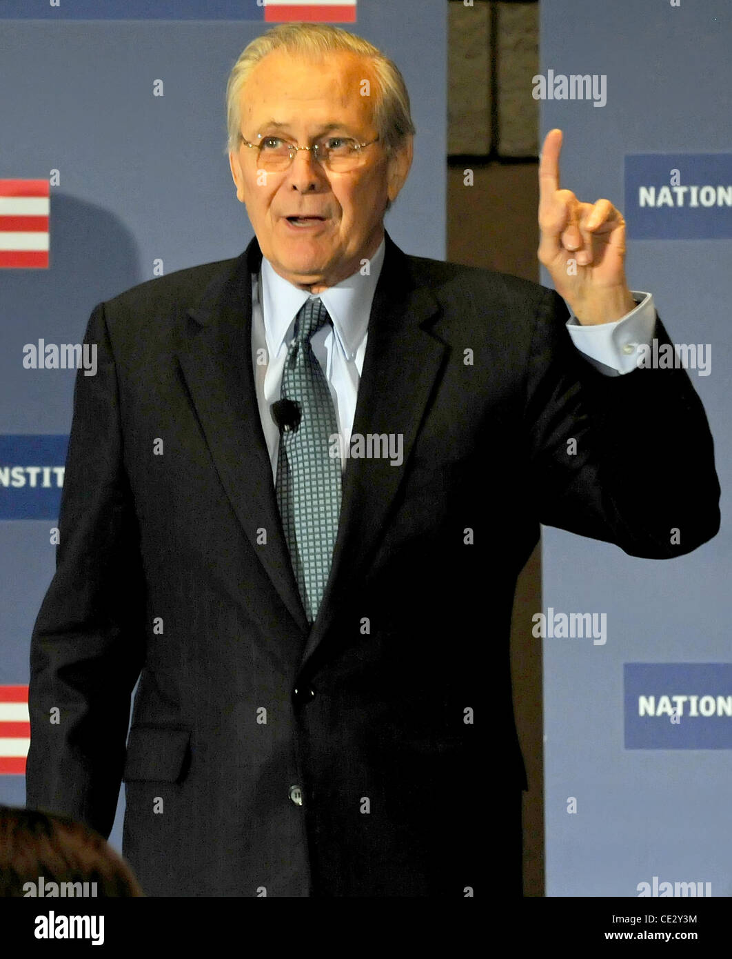 Donald Rumsfeld 21st United States Secretary of Defense promotes his book 'Known and Unknown: A Memoir' at The National Constitution Center Philadelphia, Pennsylvania - 09.02.11 Stock Photo