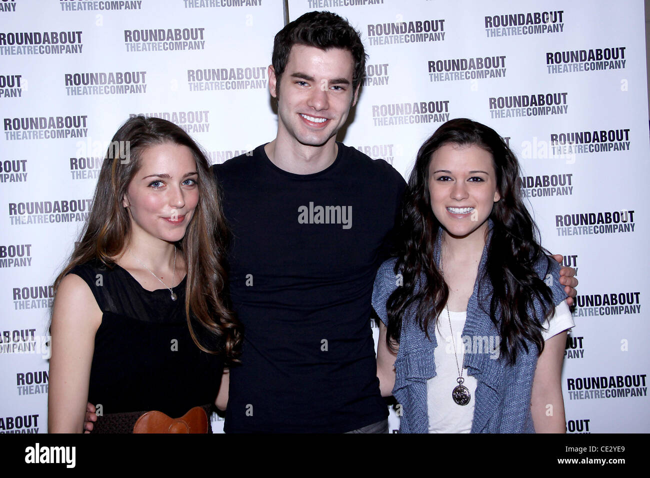 Jessica Rothenberg, Jake O'Connor and Alexandra Socha meet and greet with the cast of the Off-Broadway production 'The Dream of the Burning Boy' at the Roundabout Theatre Company rehearsal space New York City, USA - 09.02.11 Stock Photo